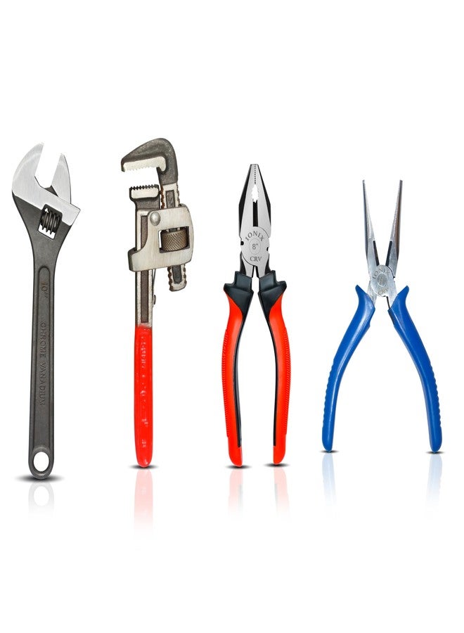 أيونيكس مجموعة أدوات IONIX المنزلية | ضمان 6 أشهر | مجموعة أدوات، صندوق أدوات، مجموعة أدوات أساسية متعددة الأغراض، مفتاح ربط، قاطع، كماشة، صندوق أدوات منزلي، أدوات يدوية موثوقة للاستخدام المنزلي (متعددة الألوان، عبوة من 4 قطع) - Image 1